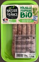 Saucisses nature de volaille bio