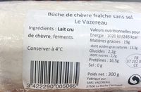 Bûche de chèvre sans sel