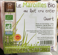 Le Maroilles bio au lait cru entier Quart