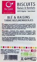 Biscuits Nature & Bienfaits Blé & Raisins