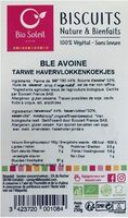 Biscuits Nature & Bienfaits blé avoine