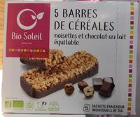 Barres céréales Noisettes et Chocolat au lait équitable