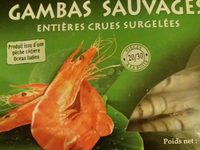 Gambas sauvages entieres crues surgelees