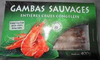 Gambas sauvages, entières crues, congelées