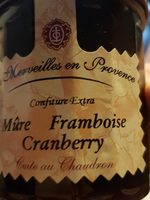 Confiture extra mûre framboises cranberry