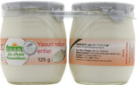 Yaourt nature au lait entier