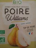 Sorbet plein fruit artisanal - Poire Williams Bio