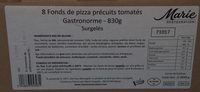8 Fonds de Pizza Précuits Tomatés Gastronorme