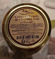 Crémeux exquis de chocolat noir à l'orange