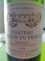 Vin de Bordeaux château moulin du prieur
