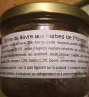 Terrine de lièvre aux herbes de Provence