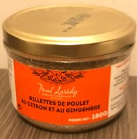 Rillettes de poulet au citron et au gingembre