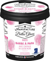 Glace parfum barbe à papa avec cristaux de sucre rose