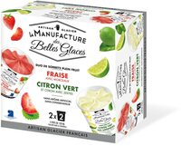 Duo de sorbets fraise / citron vert