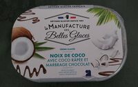 Crème glacée noix de coco marbrage chocolat