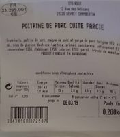 Poitrine de porc cuit farcie