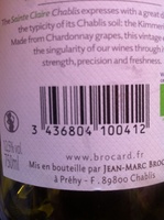 Chablis Sainte Claire