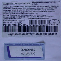 Sardines marinées au basilic