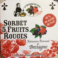 Sorbet 5 fruits rouges