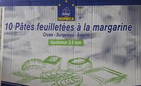 10 pâtes feuilletées à la margarine crues surgelées