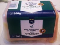 Bloc de foie gras de canard avec 50 % de morceaux à l'armagnac