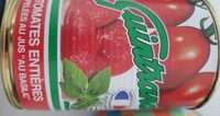 Tomates entières pelées au jus au basilic