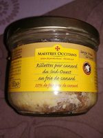 Rillettes pur canard du sud ouest au foie gras