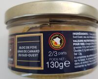 Bloc de foie gras de canard du sud-ouest