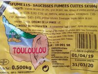 Saucisses fumées cuites Touloulou