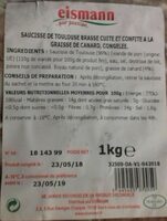 Saucisse  de Toulouse brasserie cuite