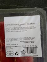 Tranches de jambon de Vendée VPF