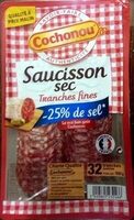 Saucisson sec tranches fines -25% de sel