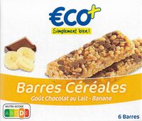 Barres céréales chocolat au lait banane