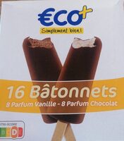 16 bâtonnets 8 vanille- 8 chocolat
