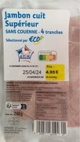 Jambon cuit supérieur sans couenne