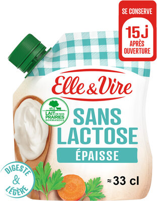 Elle & vire epaisse legere sans lactose 4%mg poche 338g