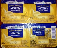 Crème dessert saveur praliné au lait entier