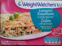 Lasagnes Saumon et petits légumes, Pâtes Fraîches (2,7 % MG), Surgelé