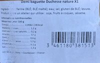 Demi baguette Duchesse nature