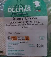 Carpaccio de saumon citron basilic et sa sauce