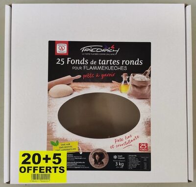 20+5 offerts Fonds de tartes ronds pour flammekueches