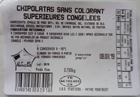 Chipolatas sans colorant supérieures congelées