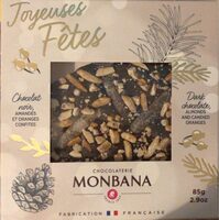 Chocolat noir amandes et oranges confites