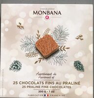 25 chocolats fins au praliné