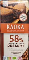 Chocolat noir dessert pâtissier 58% cacao