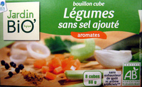 Bouillon cube Légumes sans sel ajouté aromates Jardin Bio