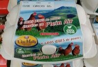 6 gros oeufs de poules élevées en plein air