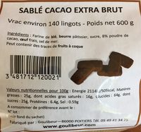 Sablé cacao extra brut