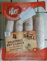 4 saucisses paysannes au fromage