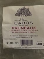 Pruneaux calibre géants 33/44 (fruits aux 500 g)